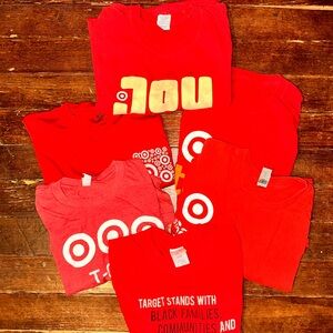 Lot of 6 Target Employee Shirts In Various Sizes S, 2 M, L, XL